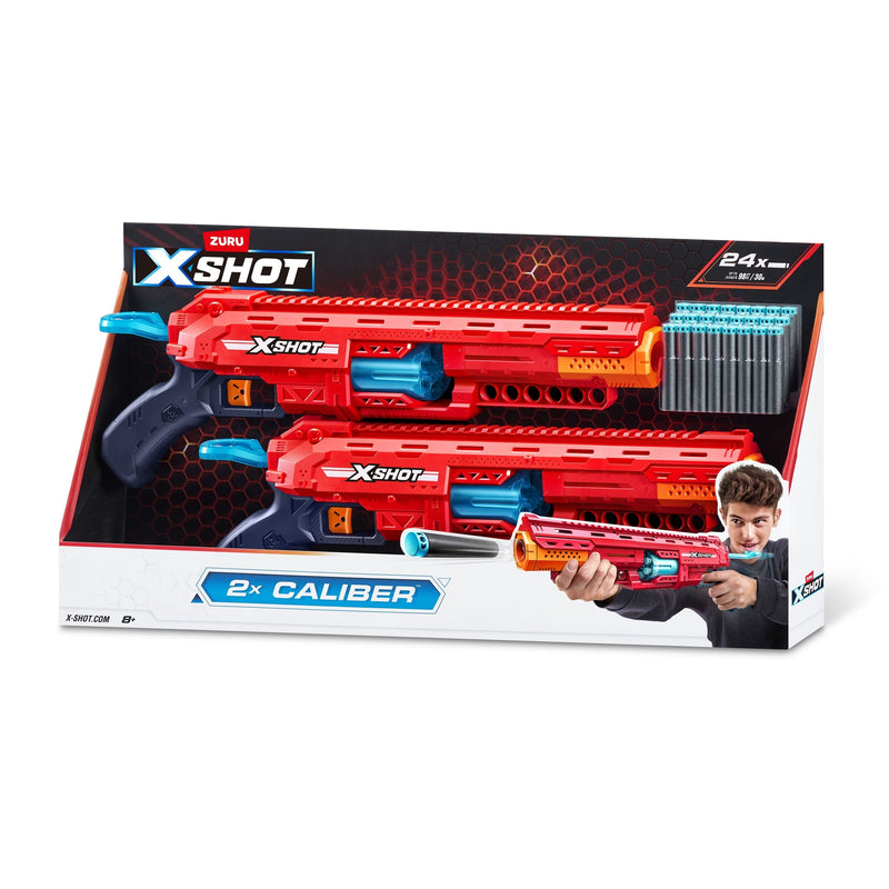 Zuru X-Shot Excel Caliber Pump-Action Dart Blaster with 24 Darts, 2-pk, Ages 8+ N0