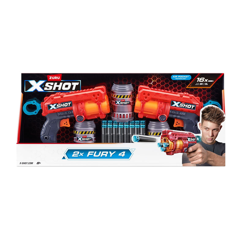Zuru X-Shot Excel-Fury Foam Dart Blaster, Includes 16 Darts, 2-pk, Ages 8+ X7