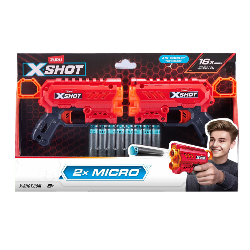 Zuru X-Shot Micro Foam Dart Blaster, Includes 16 Darts, 2-pk, Ages 8+ G4