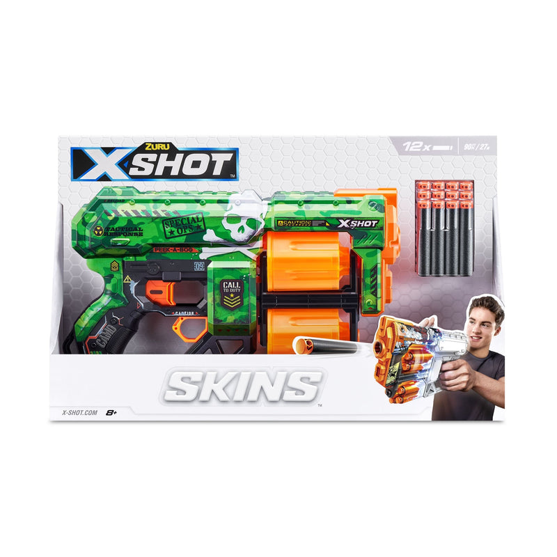 Zuru X-Shot Skins Dread, 7 Unique Designs, 12-Dart Capacity, Ages 8+ R0