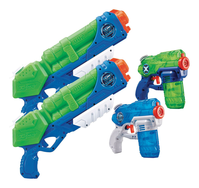 ZURU X-Shot Typhoon Thunder & Stealth Soaker Water Blasters Set, Kids' Toy, Age 5+, 4-pk K8